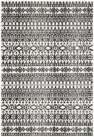 Levi Yasmin Ivory Black Rug - MODERN