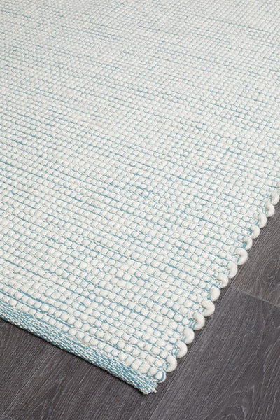 Loft Stunning Wool Turquoise Rug - Modern