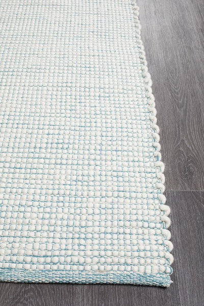 Loft Stunning Wool Turquoise Rug - Modern