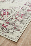 Alexa Transitional Rug White Pink Grey - Modern