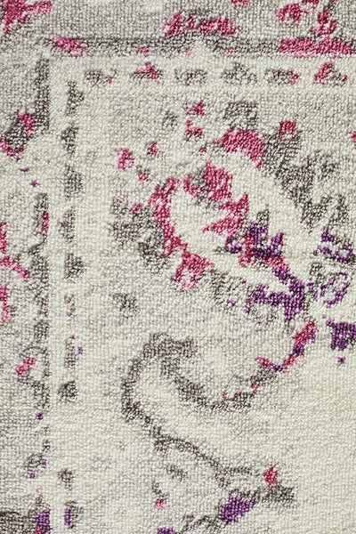 Alexa Transitional Rug White Pink Grey - Modern
