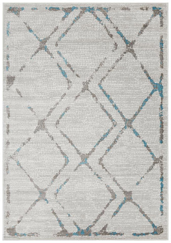 Kendall Contemporary Diamond Rug Grey Blue - Modern
