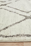 Kendall Contemporary Diamond Rug White Grey - Modern