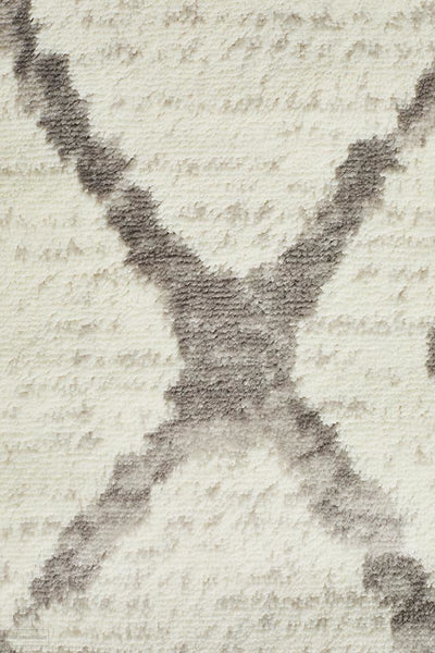 Kendall Contemporary Diamond Rug White Grey - Modern