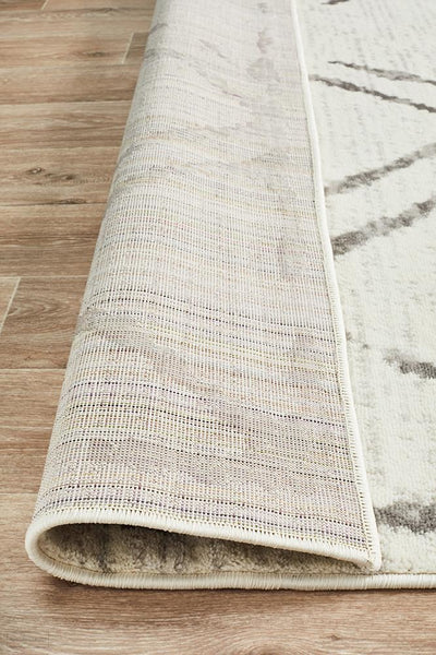 Kendall Contemporary Diamond Rug White Grey - Modern