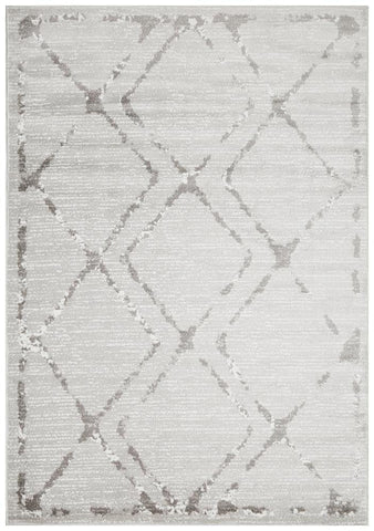 Kendall Contemporary Diamond Rug Silver Grey - Modern