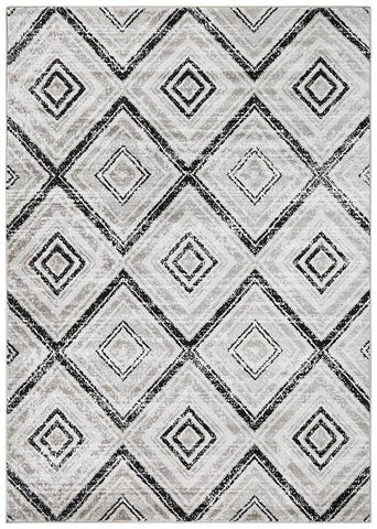 Sabrina Geo Diamonds Rug Grey Black - Modern