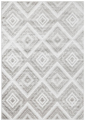 Sabrina Geo Diamonds Rug Silver Grey - Modern
