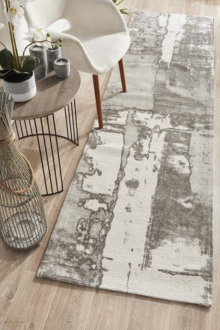 Magnolia 11 Silver Runner Rug - MODERN