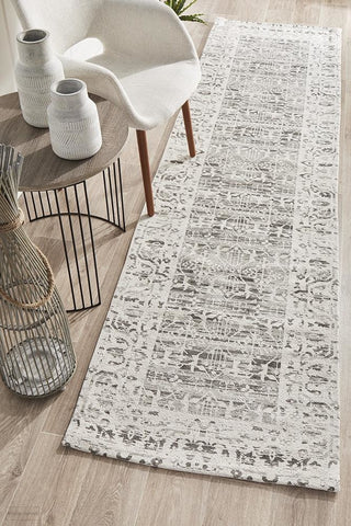 Magnolia 88 Silver Runner Rug - MODERN