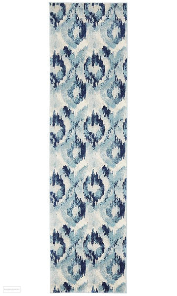Mirage Lesley Whimsical Blue Runner Rug - 300x80cm