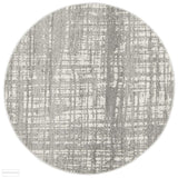 Mirage Ashley Abstract Modern Silver Grey Round Rug - 150x150cm