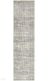 Mirage Ashley Abstract Modern Silver Grey Runner Rug - 300x80cm