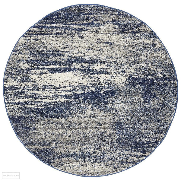 Mirage Casandra Dunescape Modern Blue Grey Round Rug - 150x150cm