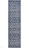 Mirage Gwyneth Stunning Transitional Navy Runner Rug - 300x80cm