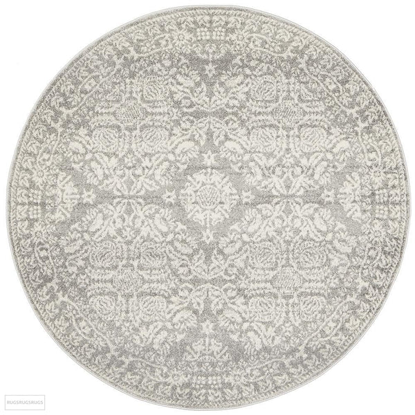 Mirage Gwyneth Stunning Transitional Silver Round Rug - 150x150cm