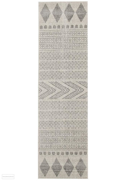 Mirage Adani Modern Tribal Design Grey Rug - 300x80cm