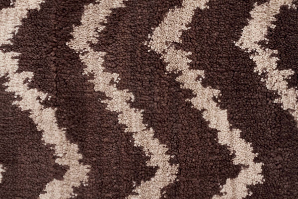 Moroccon Style Chevron Design Brown Beige Rug
