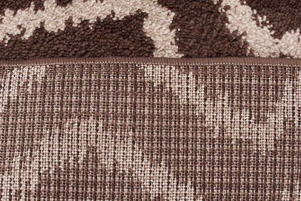 Moroccon Style Chevron Design Brown Beige Rug