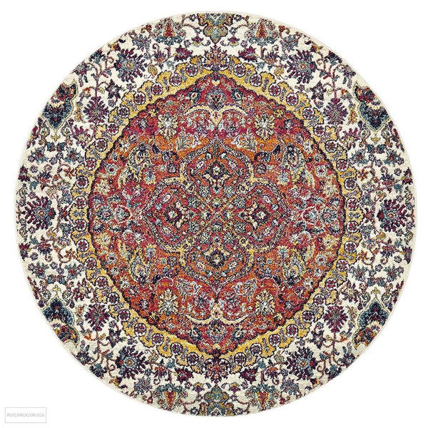 Museum Shelly Rust Round Rug