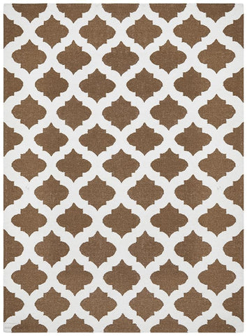 Nomad Pure Wool Flatweave 15 Brown Ivory Rug - DISCONTINUED