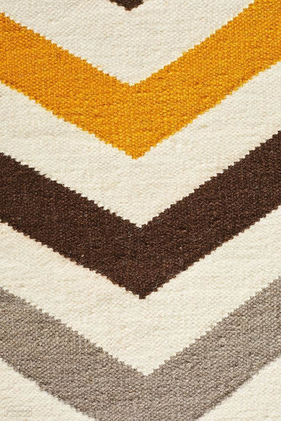 Nomad Pure Wool Flatweave 18 Yellow Rug - DISCONTINUED