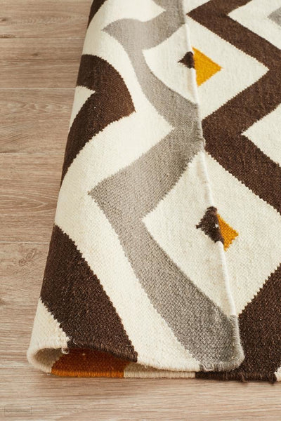 Nomad Pure Wool Flatweave 18 Yellow Rug - DISCONTINUED