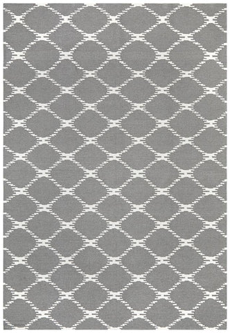 Nomad Pure Wool Flatweave 19 Grey Rug - DISCONTINUED