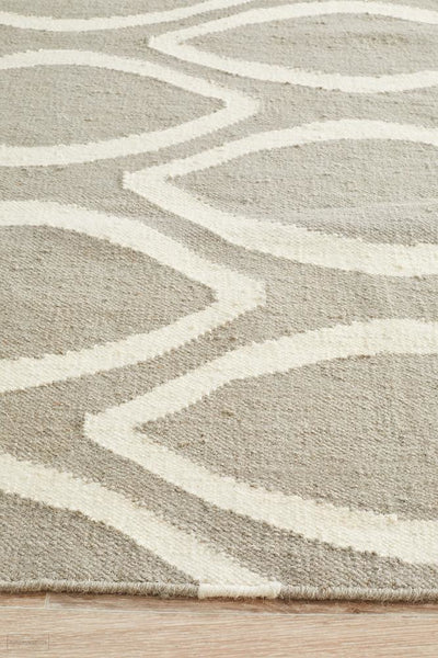 Nomad Pure Wool Flatweave 20 Grey Rug - DISCONTINUED
