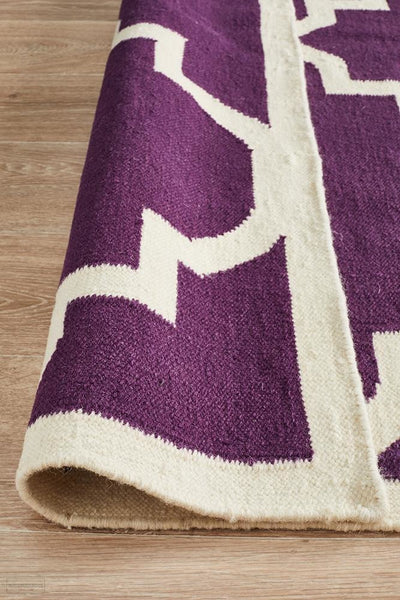 Nomad Pure Wool Flatweave 23 Aubergine Runner - DISCONTINUED