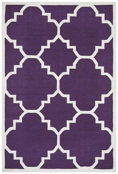 Nomad Pure Wool Flatweave 23 Aubergine Rug - DISCONTINUED