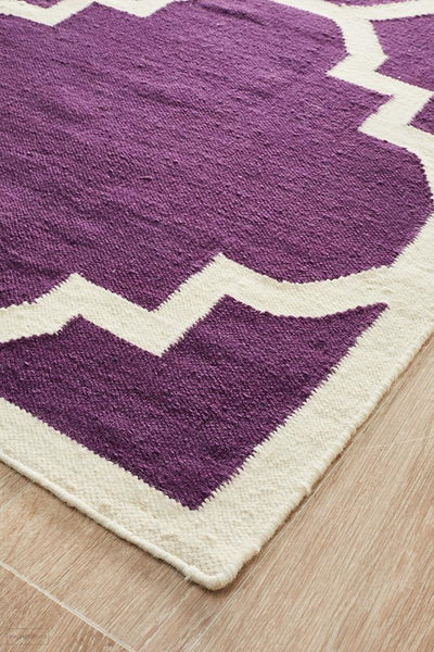 Nomad Pure Wool Flatweave 23 Aubergine Rug - DISCONTINUED