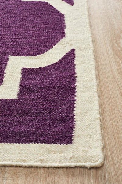 Nomad Pure Wool Flatweave 23 Aubergine Rug - DISCONTINUED