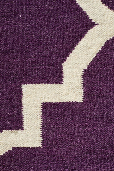 Nomad Pure Wool Flatweave 23 Aubergine Rug - DISCONTINUED