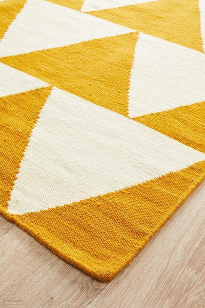Nomad Pure Wool Flatweave 26 Yellow Runner - DISCONTINUED