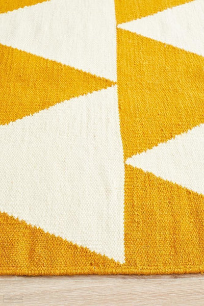 Nomad Pure Wool Flatweave 26 Yellow Runner - DISCONTINUED