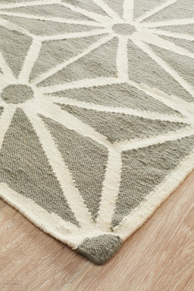Nomad Pure Wool Flatweave 29 Grey Rug - DISCONTINUED