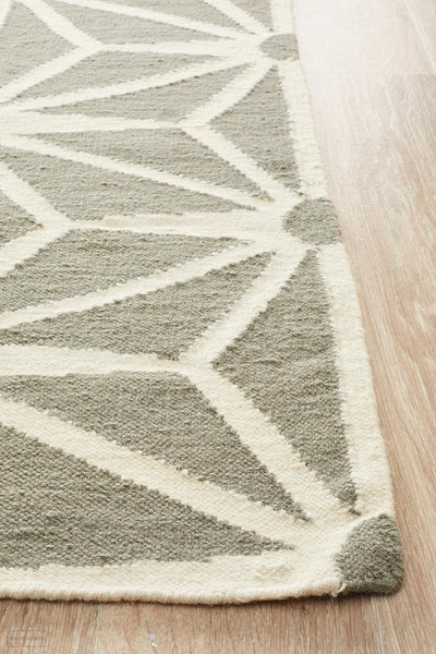 Nomad Pure Wool Flatweave 29 Grey Rug - DISCONTINUED