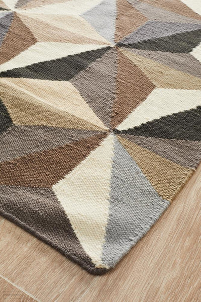 Nomad Pure Wool Flatweave 31 Grey Rug - DISCONTINUED