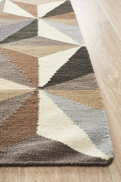 Nomad Pure Wool Flatweave 31 Grey Rug - DISCONTINUED