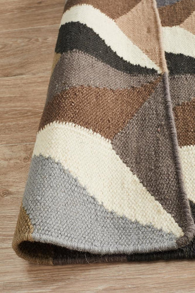 Nomad Pure Wool Flatweave 31 Grey Rug - DISCONTINUED