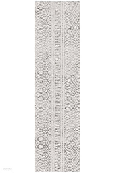 Oasis Salma White And Grey Tribal Rug - 300X80cm