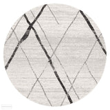 Oasis Noah White Grey Contemporary Round Rug - 150X150cm