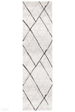 Oasis Noah White Grey Contemporary Rug - 300X80cm