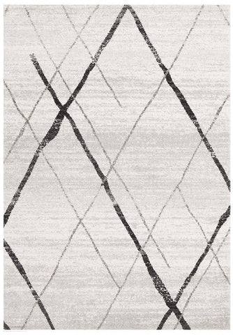 Oasis Noah White Grey Contemporary Rug - 230X160cm