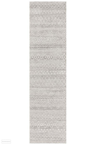 Oasis Nadia Grey Rustic Tribal Runner Rug - 300X80cm