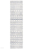 Oasis Nadia White Blue Rustic Tribal Rug - 300X80cm