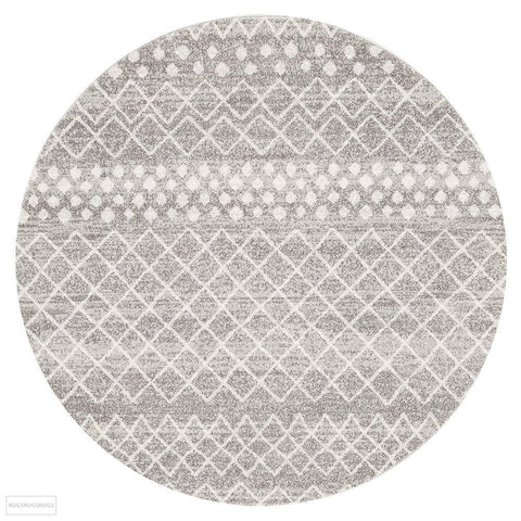 Oasis Selma Silver Tribal Round Rug - 150X150cm