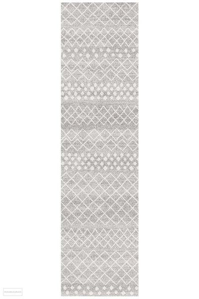 Oasis Selma Silver Tribal Runner Rug - 300X80cm