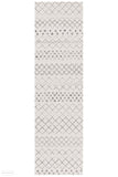 Oasis Selma White Grey Tribal Rug - 300X80cm